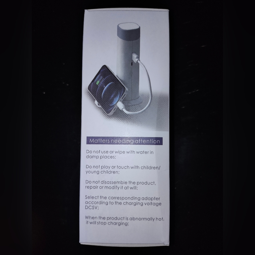 White Mini Portable Flashlight With Emergency Charging Station
